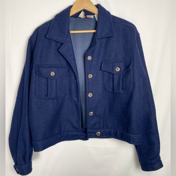 Erika Casuals wool blend navy peacoat Sz. M coastal, chic, minimal - Picture 2 of 8